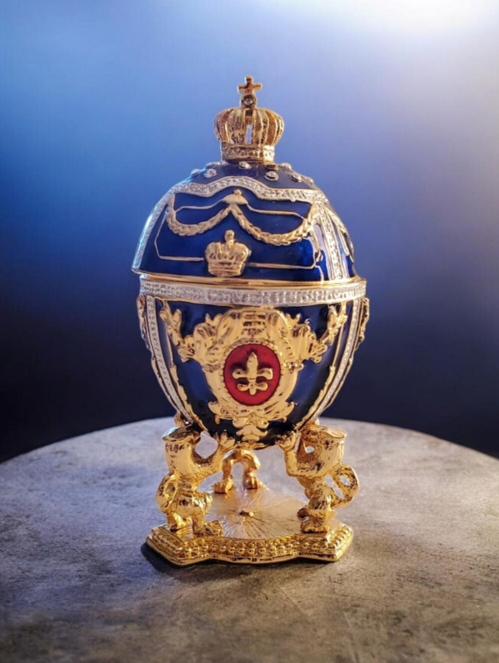 Fabergé Style Royal Egg Trinket Box